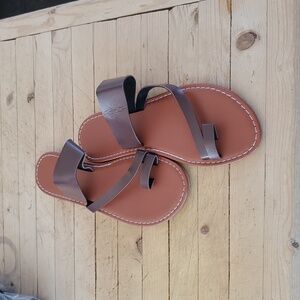 Brown flat sandals